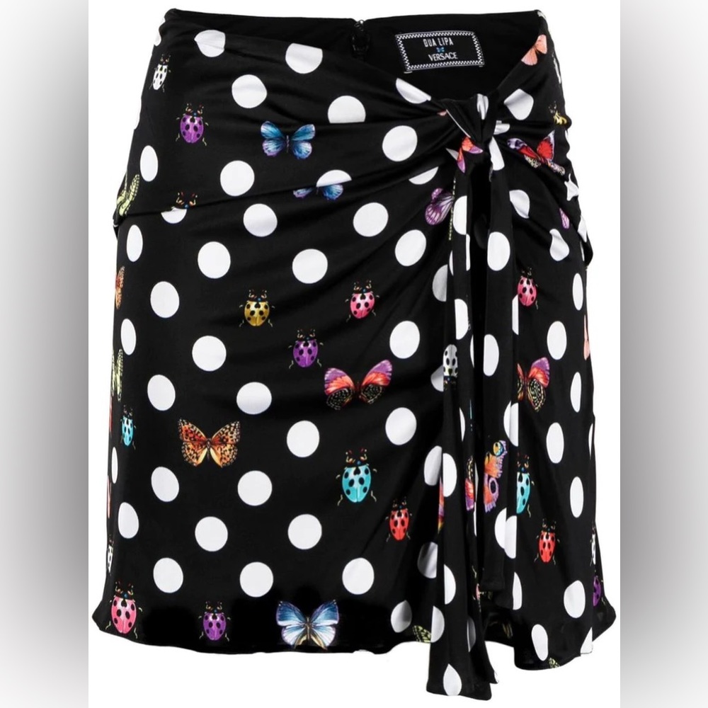 Versace X Dua Lipa Butterflies Knotted Mini Skirt